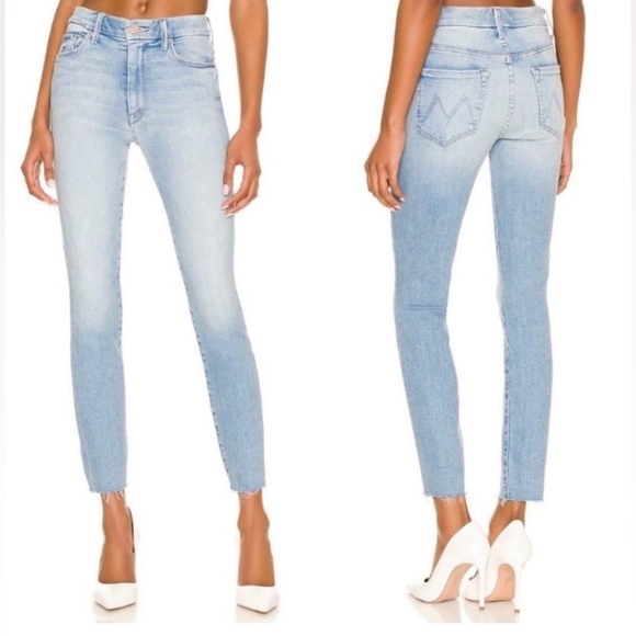 MOTHER Denim - Mother High Waisted Looker Ankle Fray Au Revoir Wash Stretch Size 29